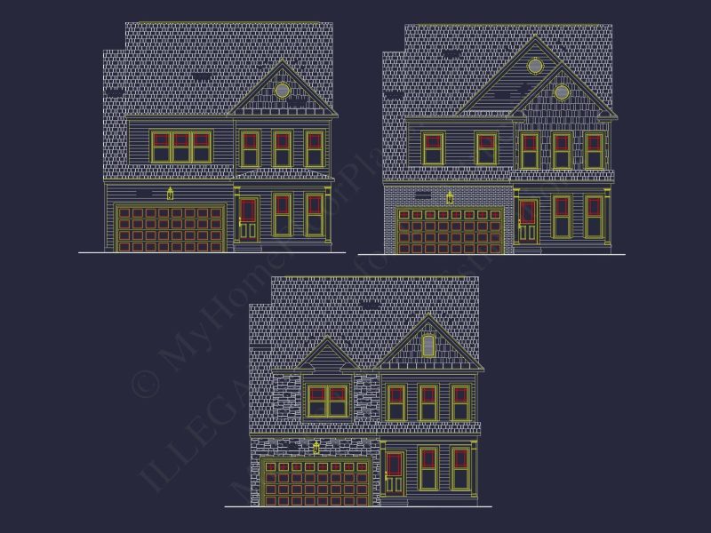 Modern Craftsman 2-Story House Plan with CAD Blueprints