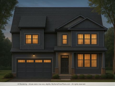 Modern Craftsman Home Design Floor Plan & CAD Blueprint