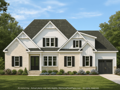 Modern Craftsman Home Floor Plan with 2 Stories & Detailed CAD Designs