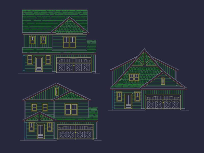 Modern Craftsman Home Floor Plan with 2-Story Design and CAD