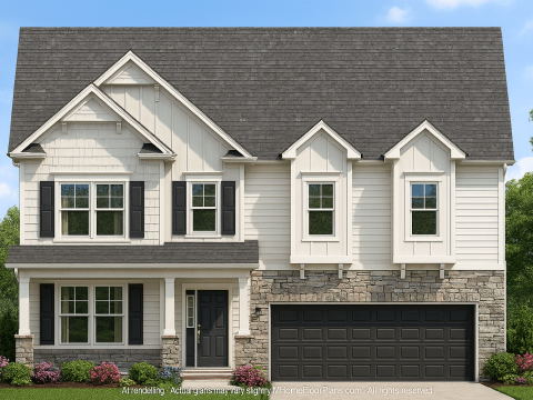 Modern Craftsman Home Floor Plan with 4 Bedrooms & Bonus Room