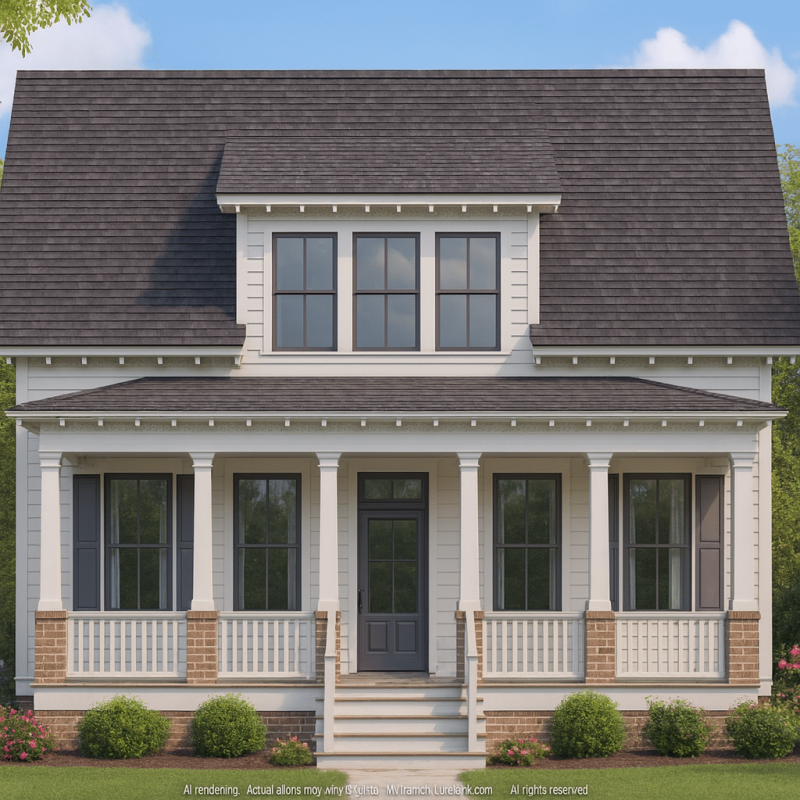 Modern Craftsman Home Plan 1.5 Story Layout with Open Design