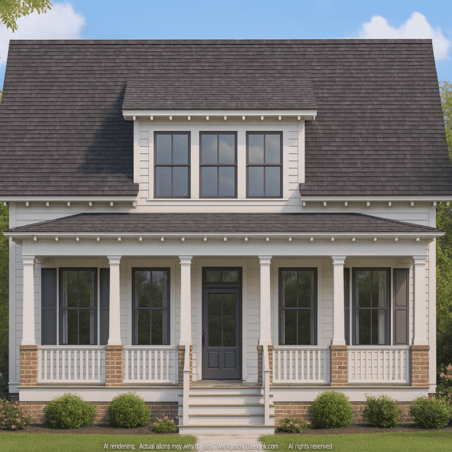 Modern Craftsman Home Plan 1.5 Story Layout with Open Design