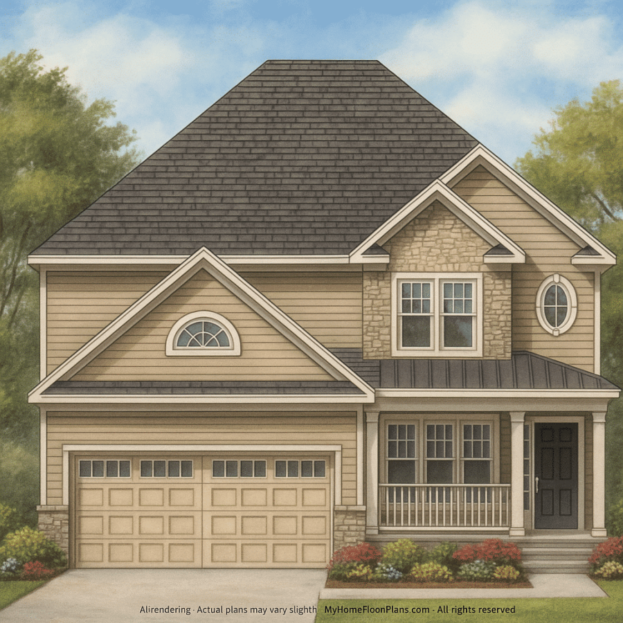 Modern Craftsman Home Plan 2-Story Design with CAD Blueprints