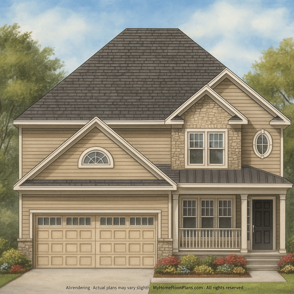 Modern Craftsman Home Plan 2-Story Design with CAD Blueprints