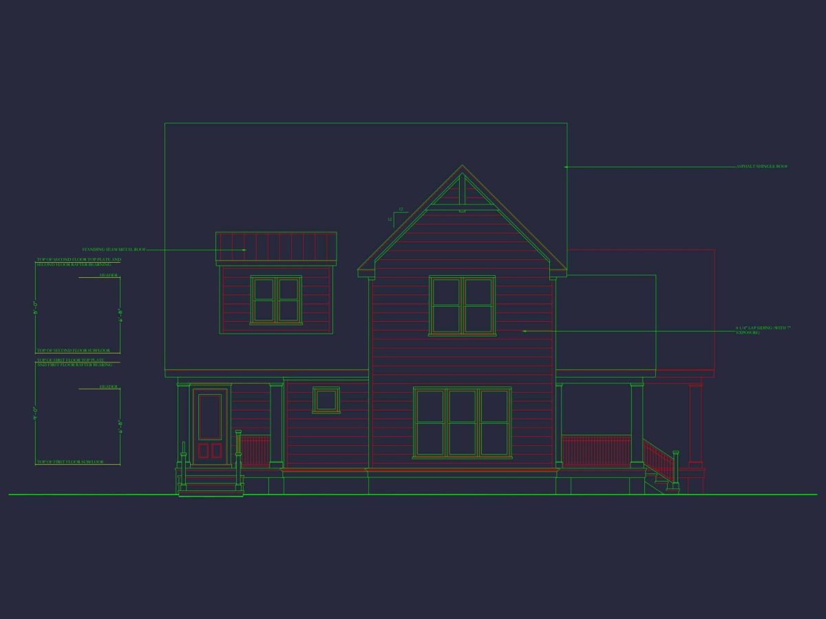 Modern Craftsman House Plan with 1.5 Stories & Detached Garage