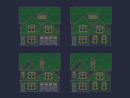Modern Craftsman Home Plan with 2 Floors and CAD Designs