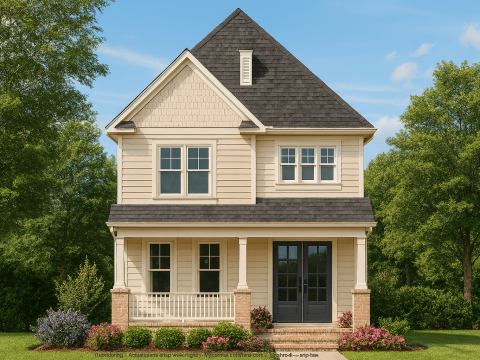 Modern Craftsman Home Plan with 2 Floors and Unique Features