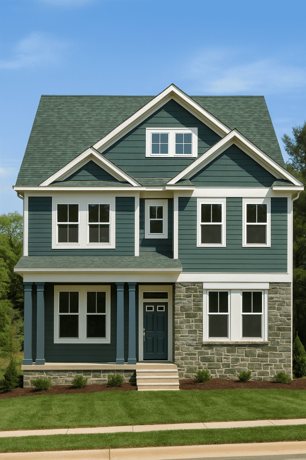 Modern Craftsman Home Plan with 2 Floors and Unique Features