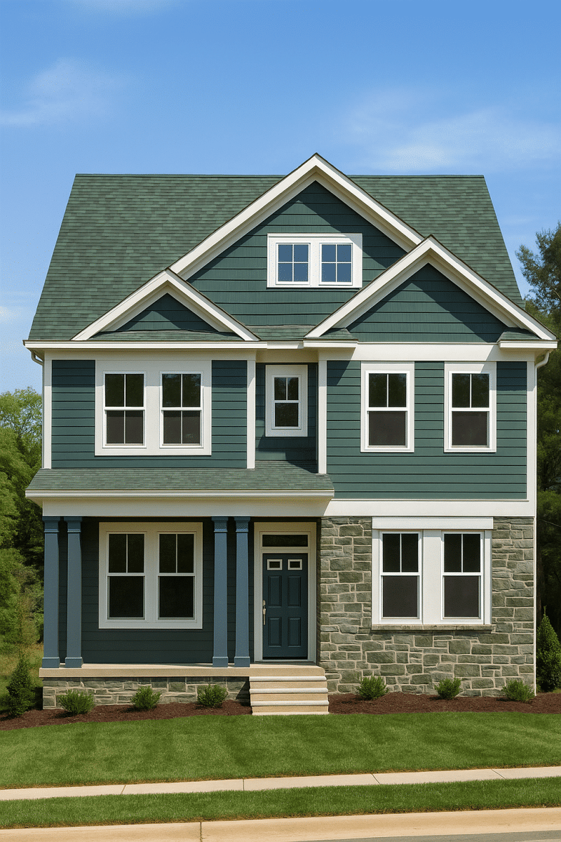 Modern Craftsman Home Plan with 2 Floors and Unique Features