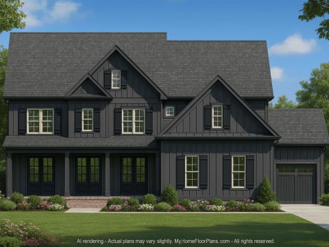 Modern Craftsman Home Plan with 3 Floors and Spacious Design