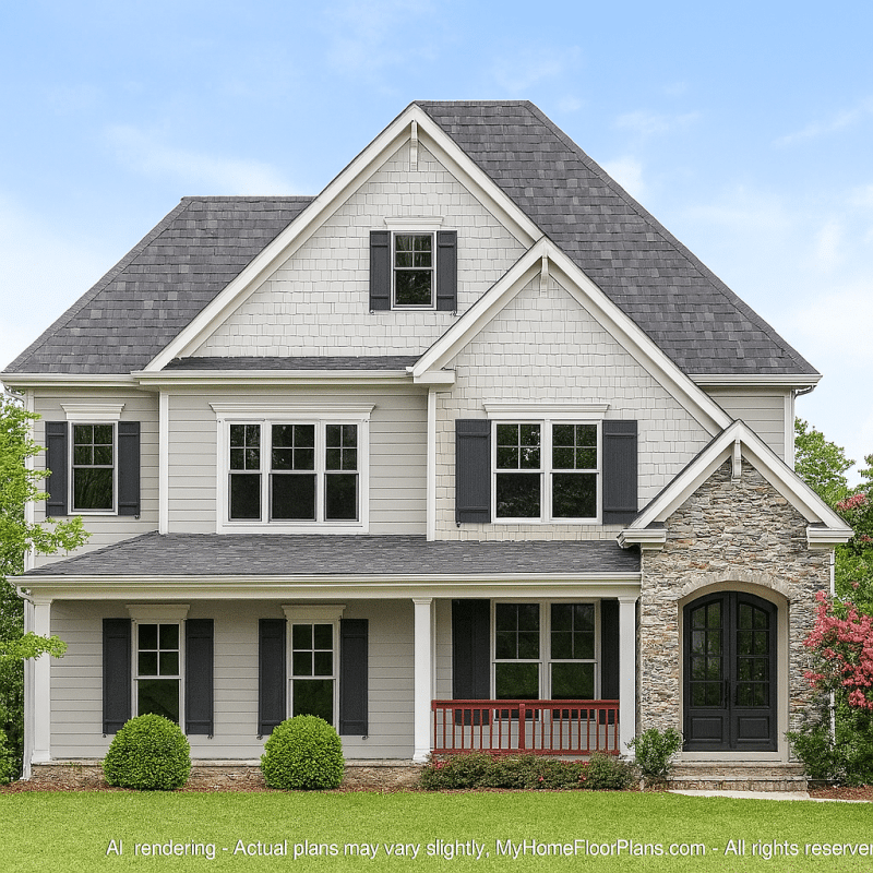 Modern Craftsman Home Plan with Detailed Architecture Designs