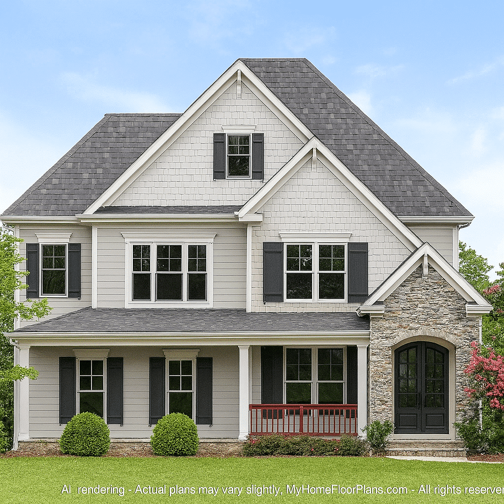 Modern Craftsman Home Plan with Detailed Architecture Designs
