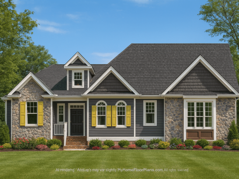 Modern Craftsman Home Plan with Open Floor Blueprint Designs