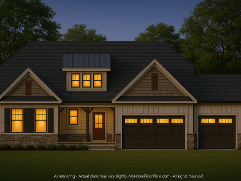 Modern Craftsman Home Plan with Open Floor Blueprint Designs