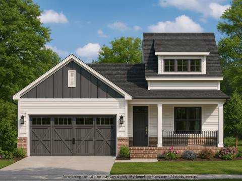Modern Craftsman Home Plan with Open Floor CAD Designs