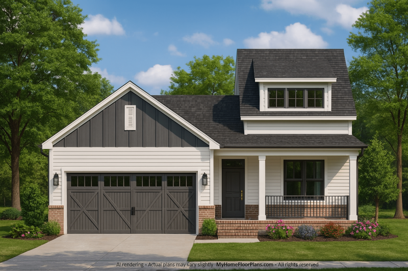 Modern Craftsman Home Plan with Open Floor CAD Designs