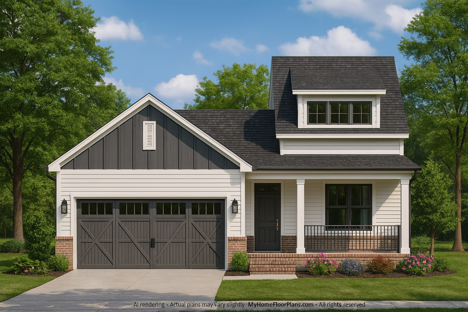 Modern Craftsman Home Plan with Open Floor CAD Designs