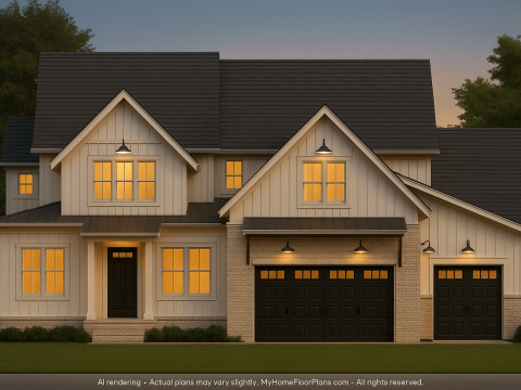 Modern Craftsman Home Plan with Spacious 2-Story Designs