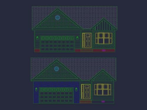 Modern Craftsman Home Plan with Spacious 3 Bedrooms and CAD Blueprint