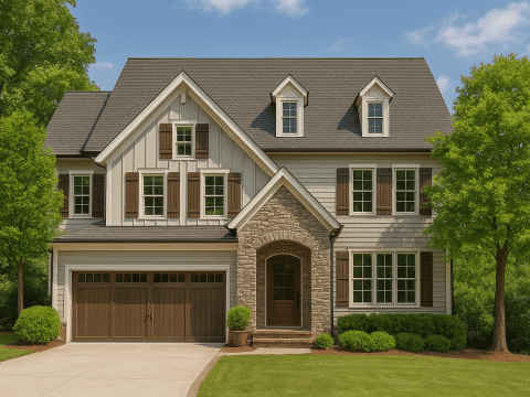 Modern Craftsman-Style Home Plan with 2.5 Stories and CAD Blueprints