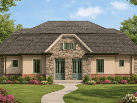 Modern Duplex Home Plan – 1-Story Layout with 6 Bedrooms & CAD Files