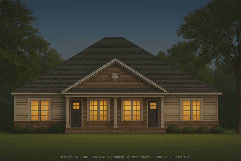 Modern Duplex House Floor Plan with CAD Blueprint Designs