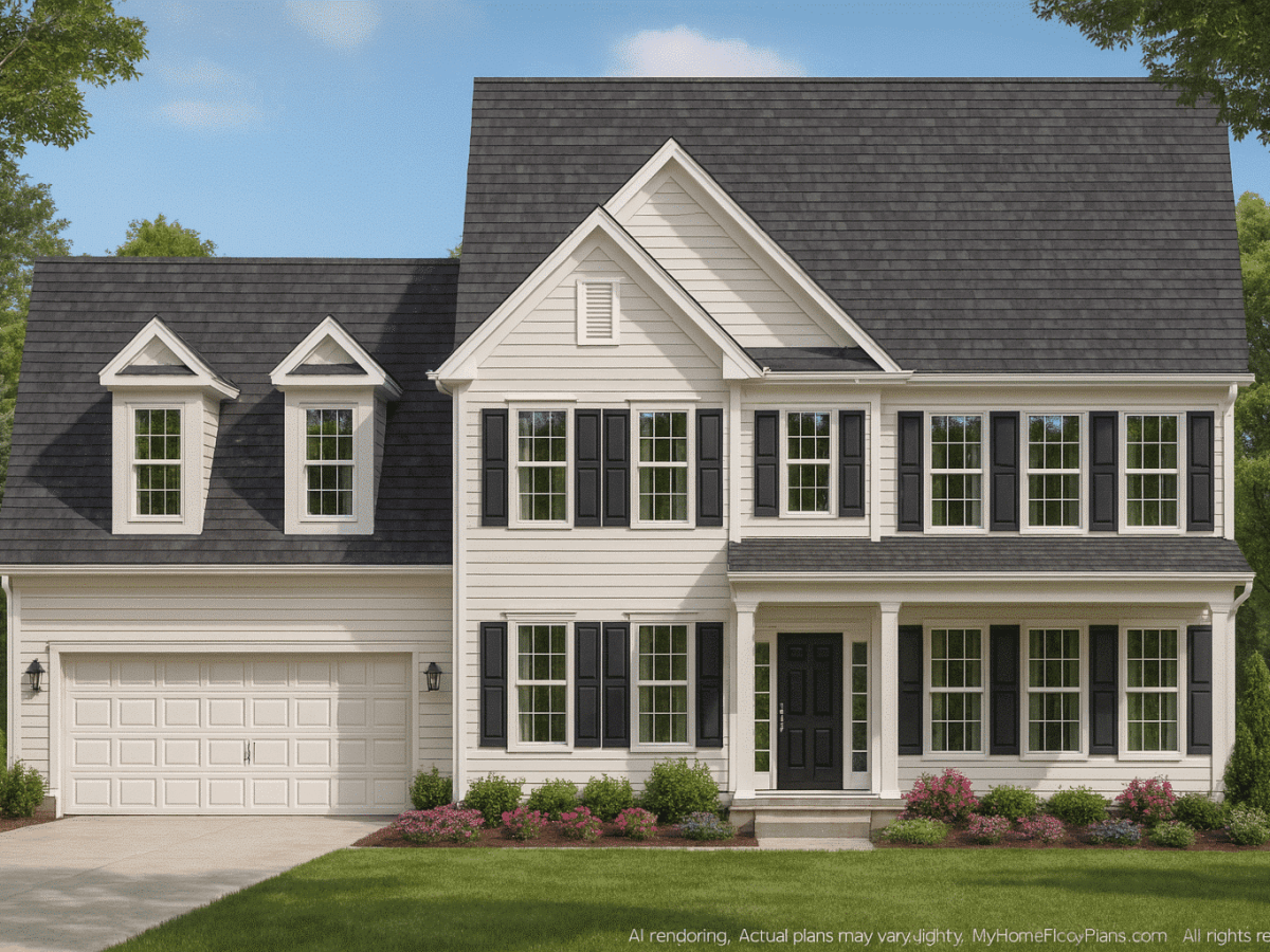 Modern Family Home Plan with CAD Blueprint Designs
