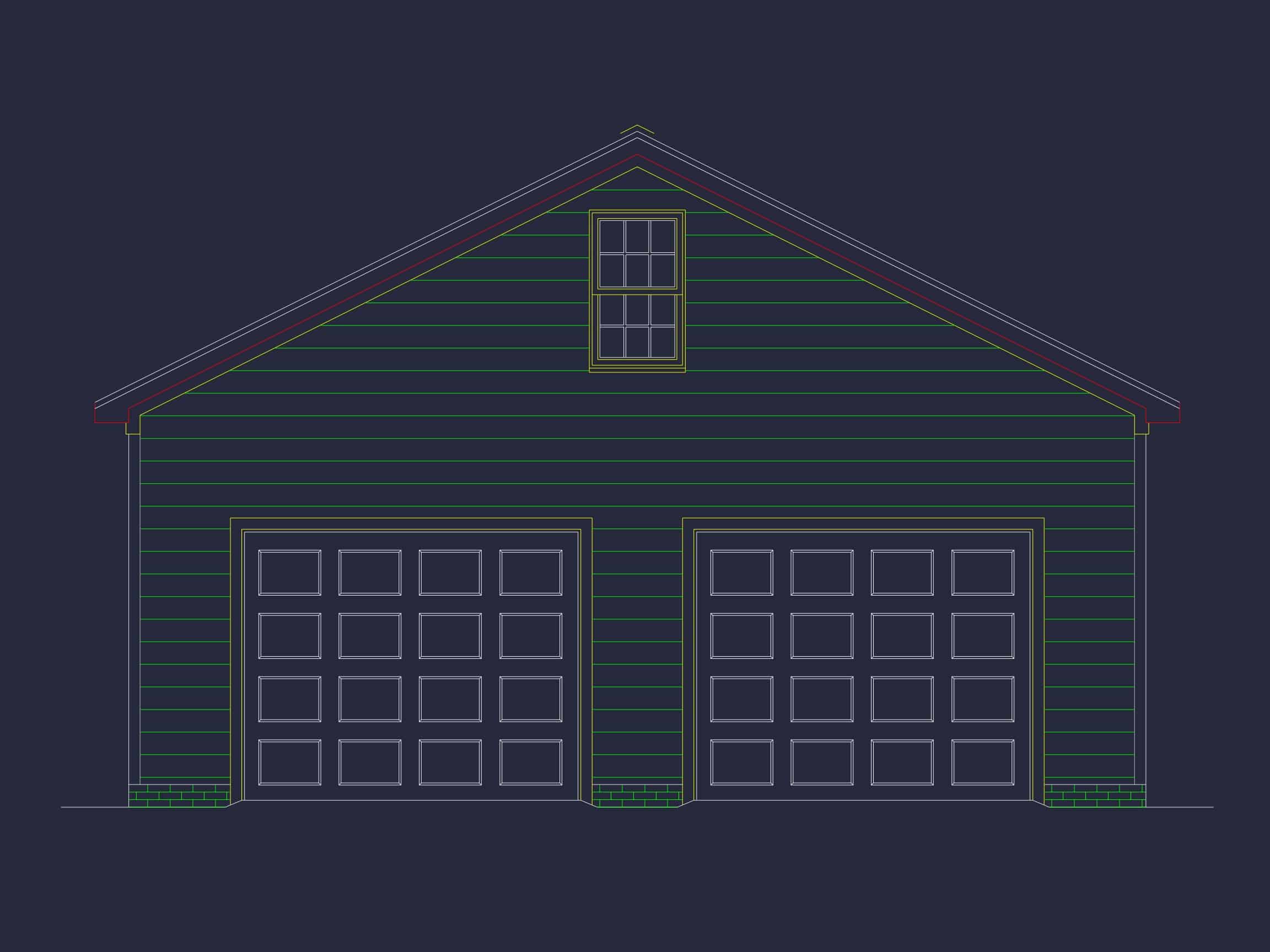 Modern Garage and Living Space Plan with 2 Bays and Study