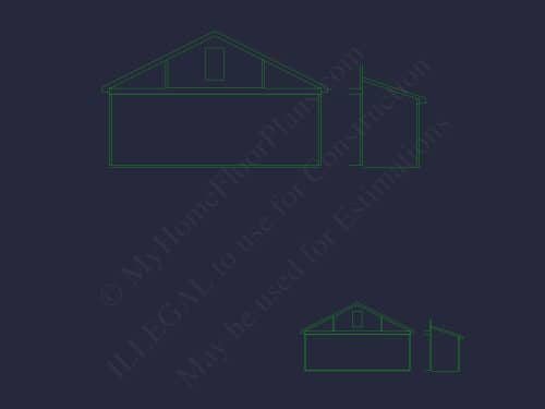 Modern Garage and Living Space Plan with 2 Bays and Study