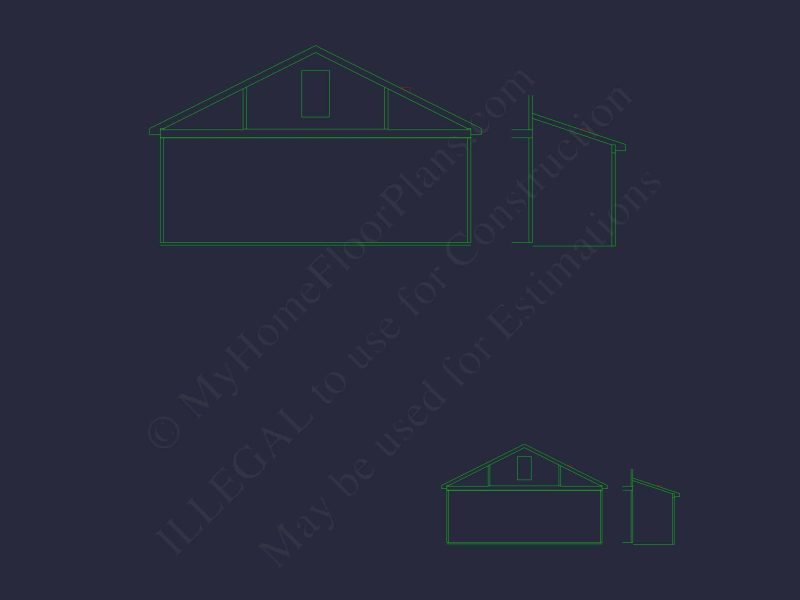 Modern Garage and Living Space Plan with 2 Bays and Study