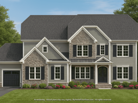 Modern Home Floor Plan with Spacious Blueprint Designs