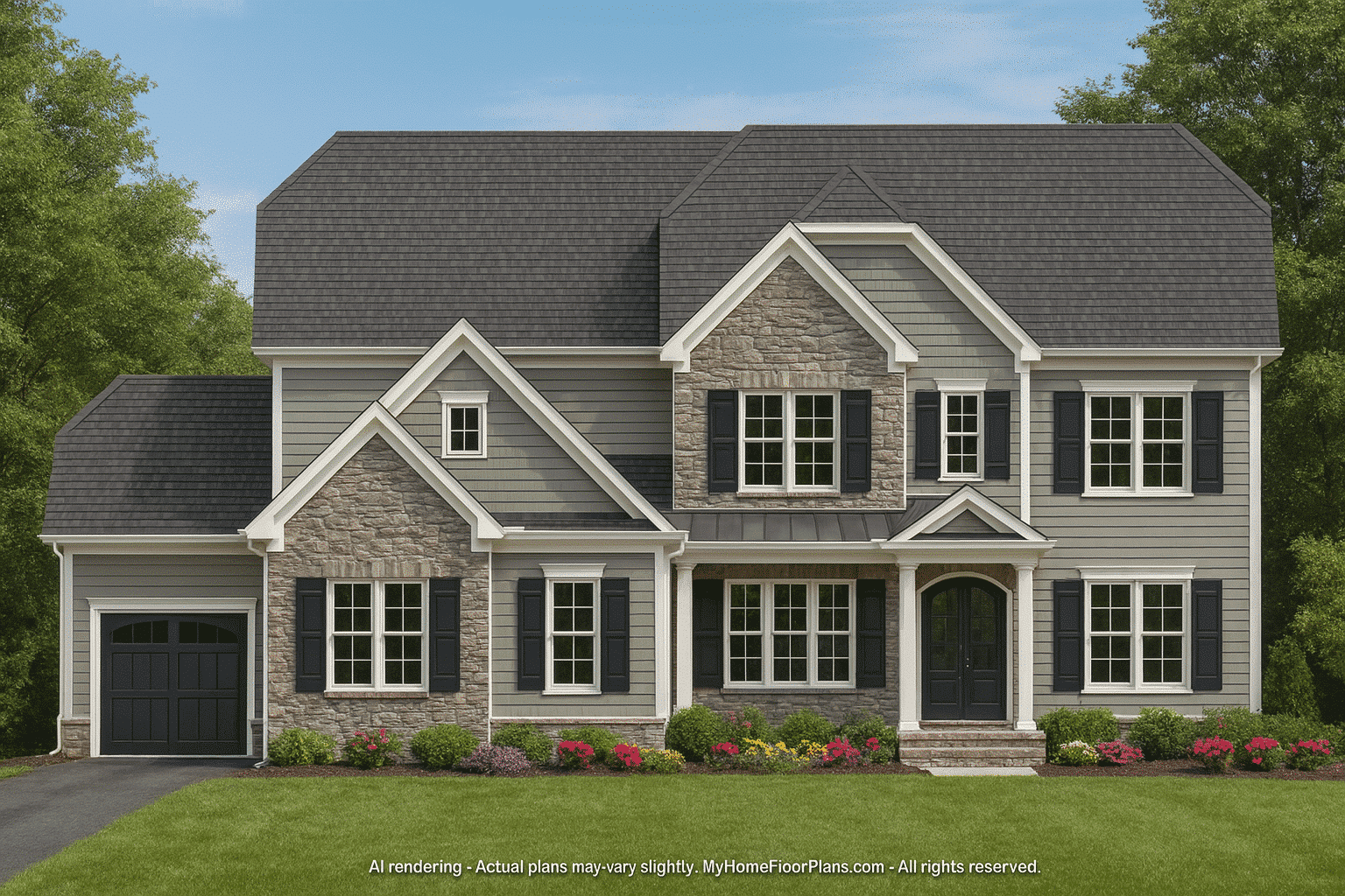 Modern Home Floor Plan with Spacious Blueprint Designs