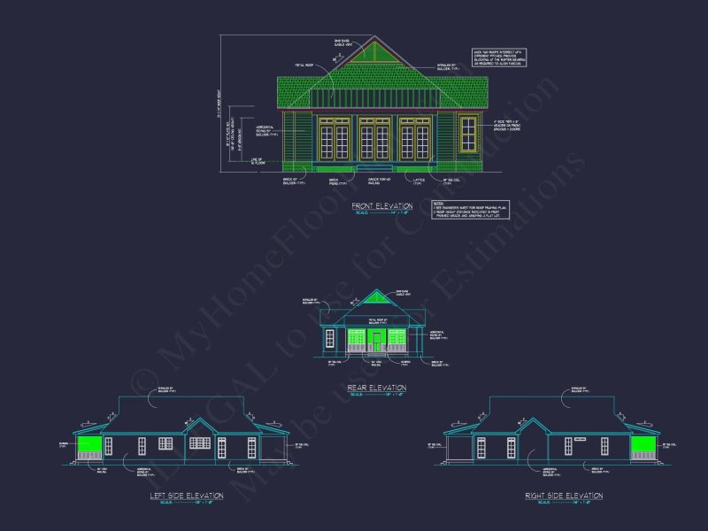 Modern Home Plan with 2 Beds, CAD Blueprints & Craftsman Design