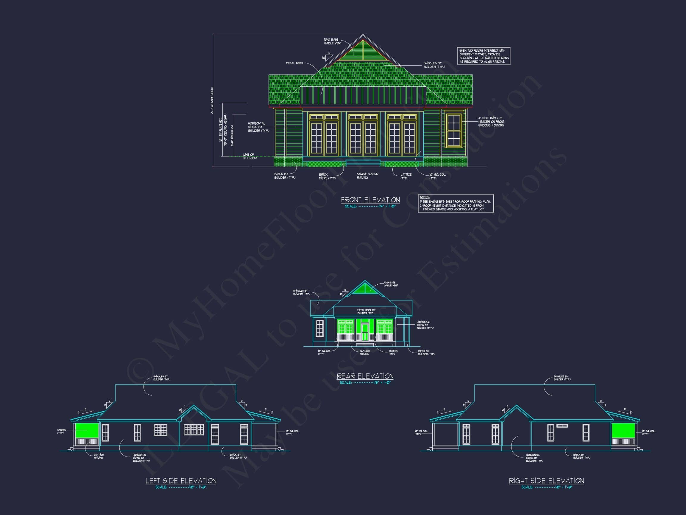 Modern Home Plan with 2 Beds, CAD Blueprints & Craftsman Design