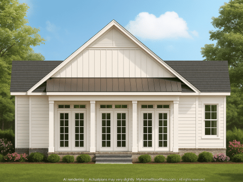 Modern Home Plan with 2 Beds, CAD Blueprints & Craftsman Design