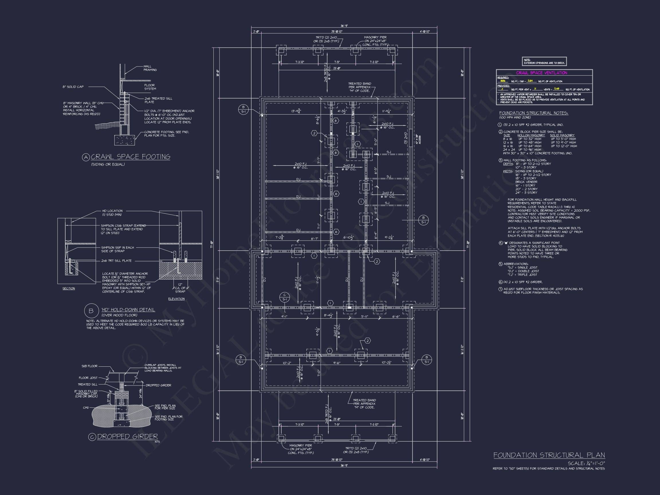 Modern Home Plan with 2 Beds, CAD Blueprints & Craftsman Design