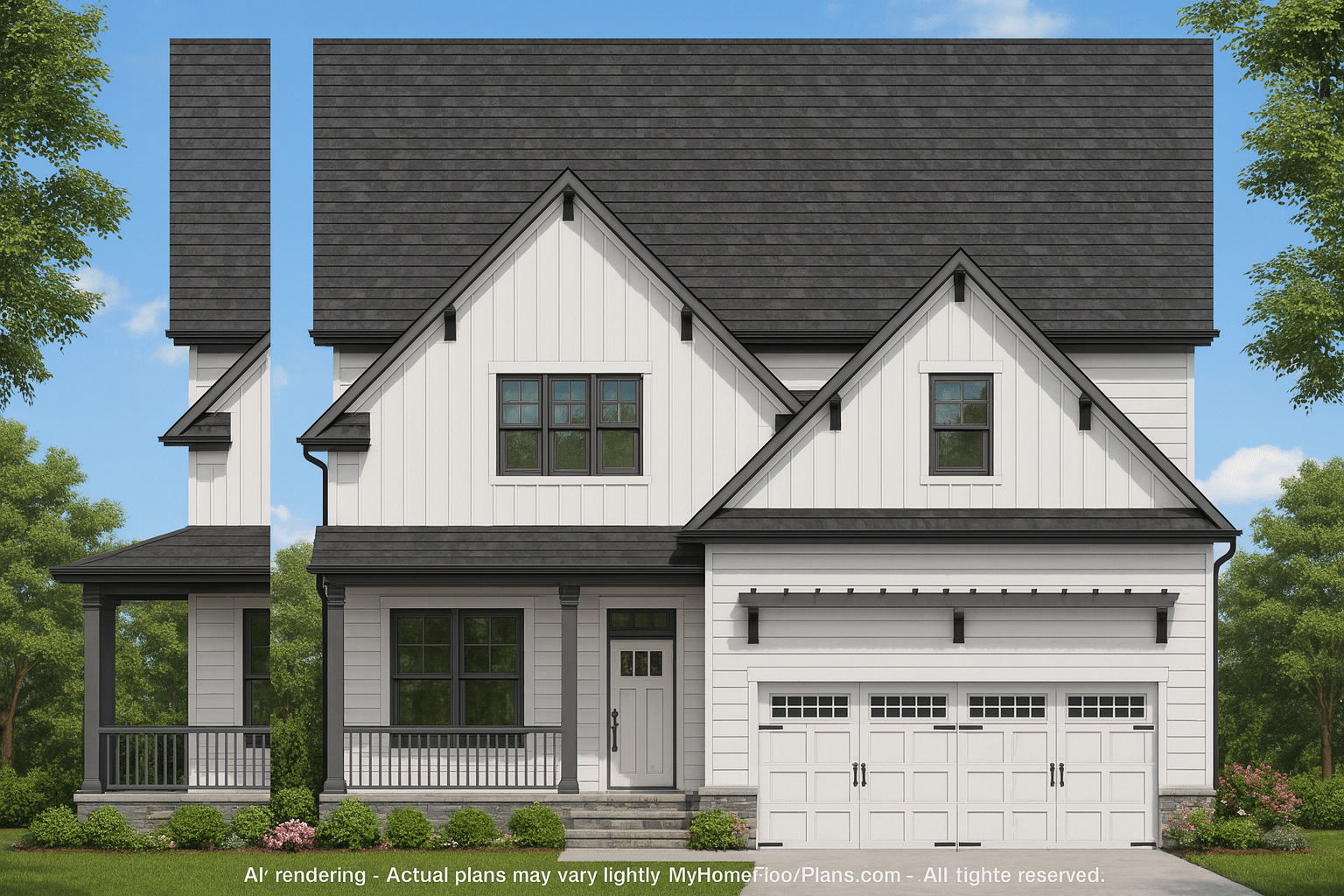 Modern Home Plan with 4 Bedrooms, 2 Floors, and Craftsman Charm