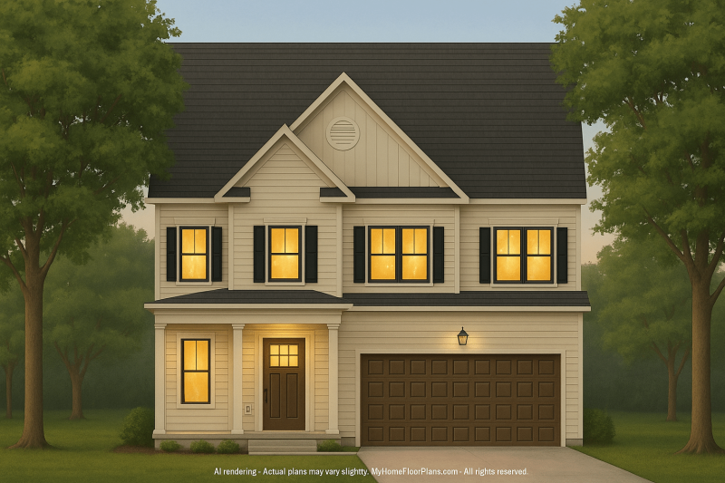Modern Home Plan with 4 Bedrooms, 2.5 Baths, and CAD Designs