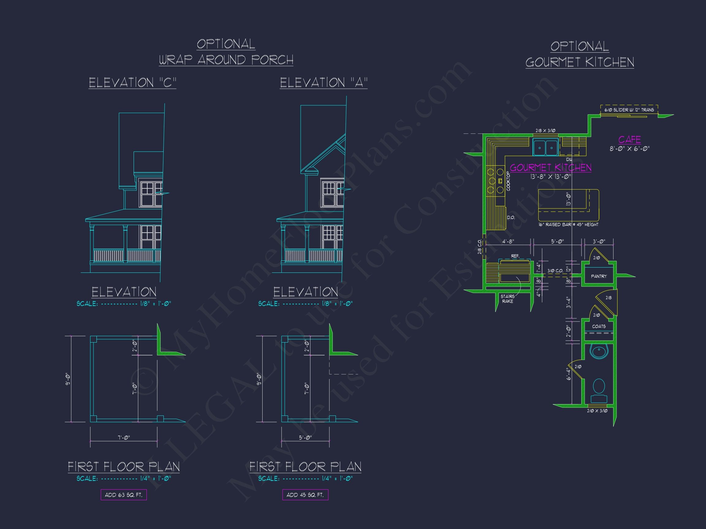 Modern Home Plan with Detailed Floor Designs and CAD Blueprints