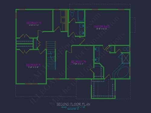 Modern Home Plan with Detailed Floor Designs and CAD Blueprints