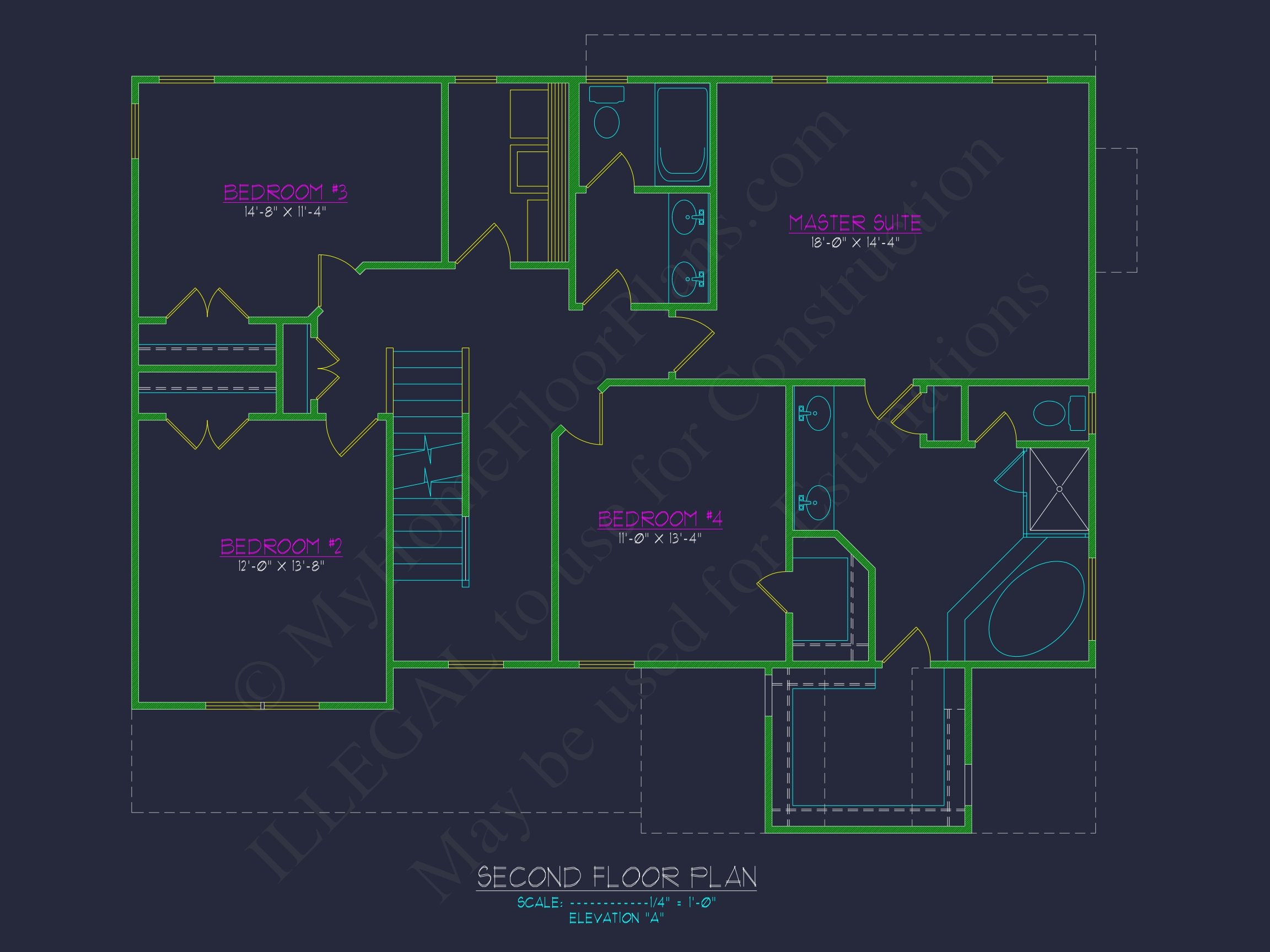 Modern Home Plan with Detailed Floor Designs and CAD Blueprints