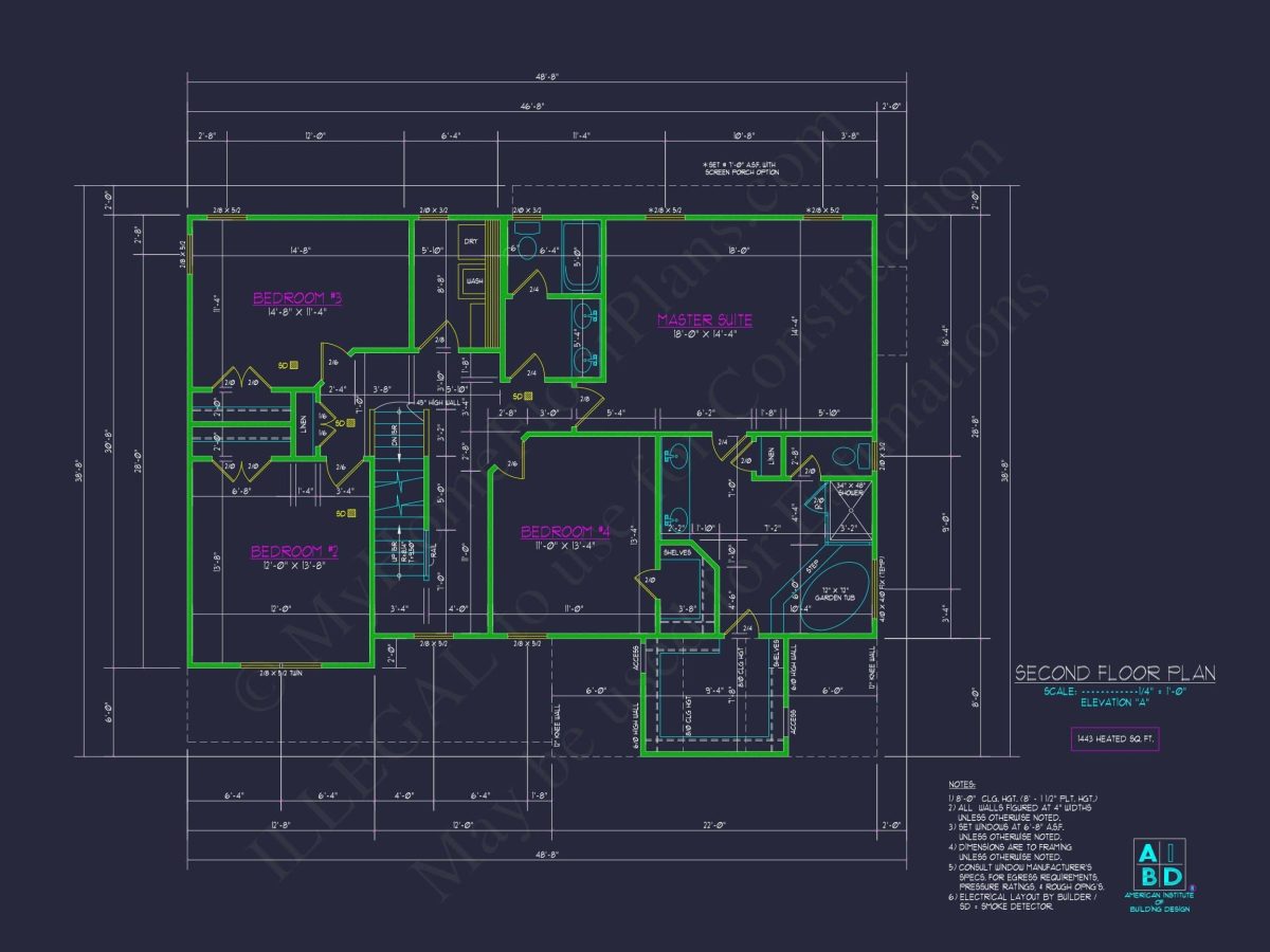 Modern Home Plan with Detailed Floor Designs and CAD Blueprints