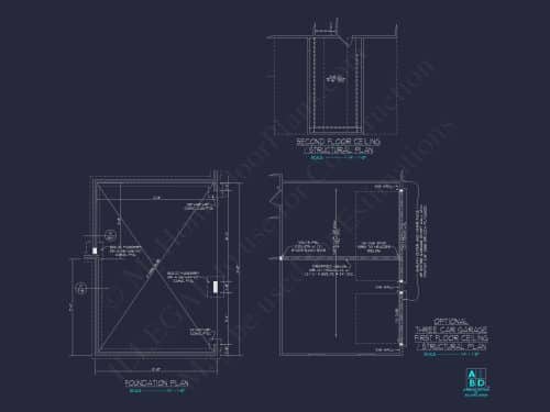 Modern Home Plan with Detailed Floor Designs and CAD Blueprints