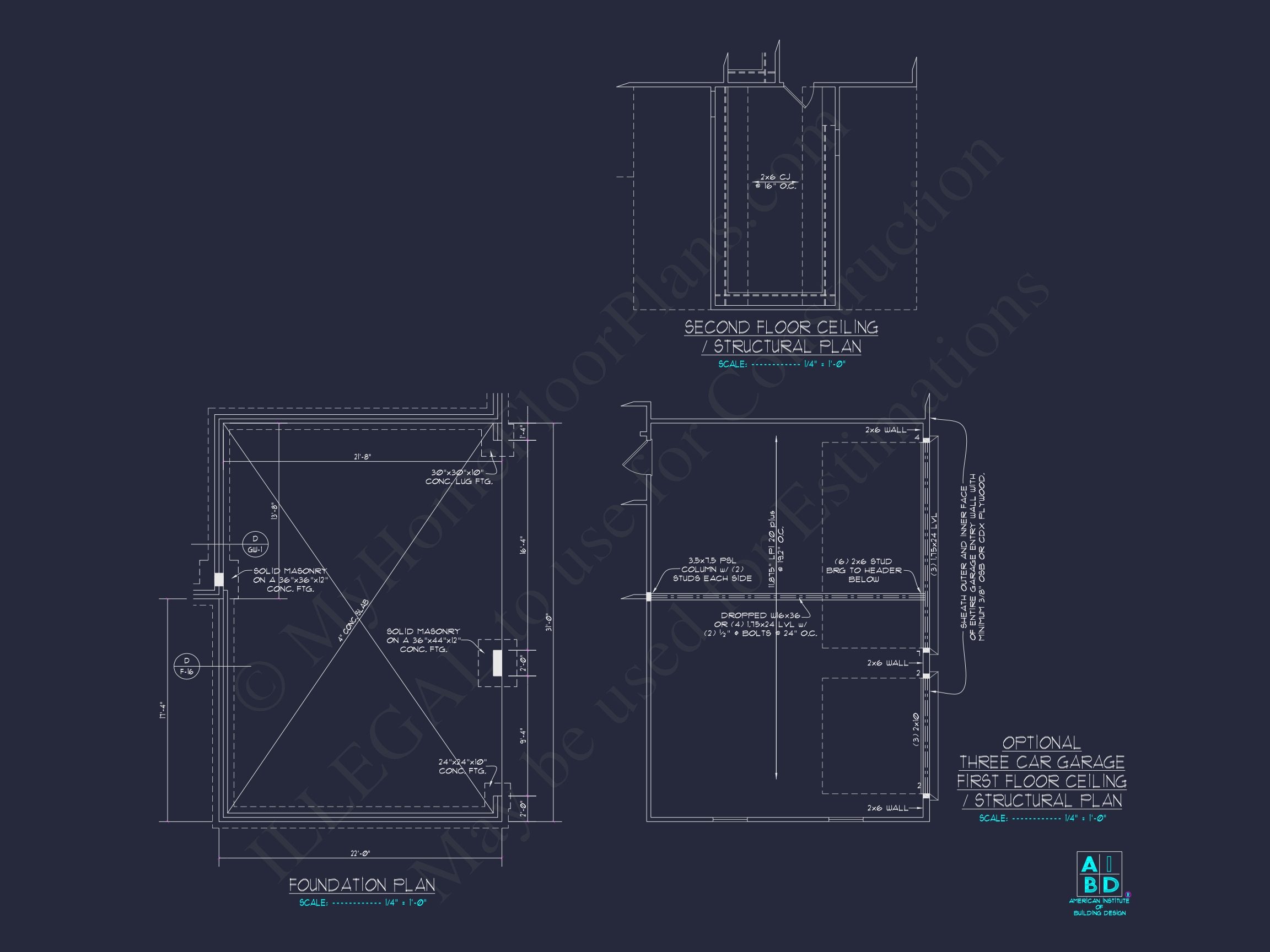 Modern Home Plan with Detailed Floor Designs and CAD Blueprints