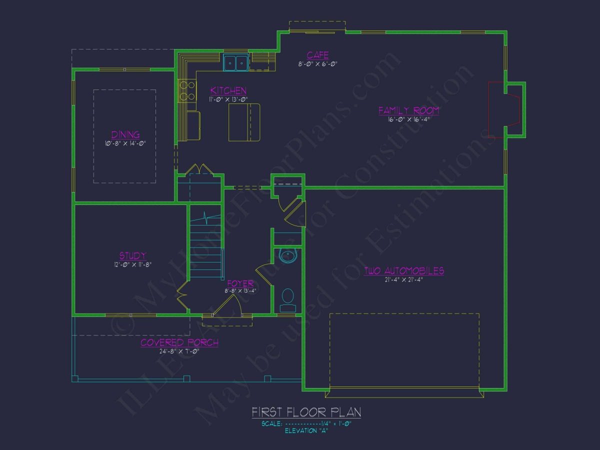 Modern Home Plan with Detailed Floor Designs and CAD Blueprints