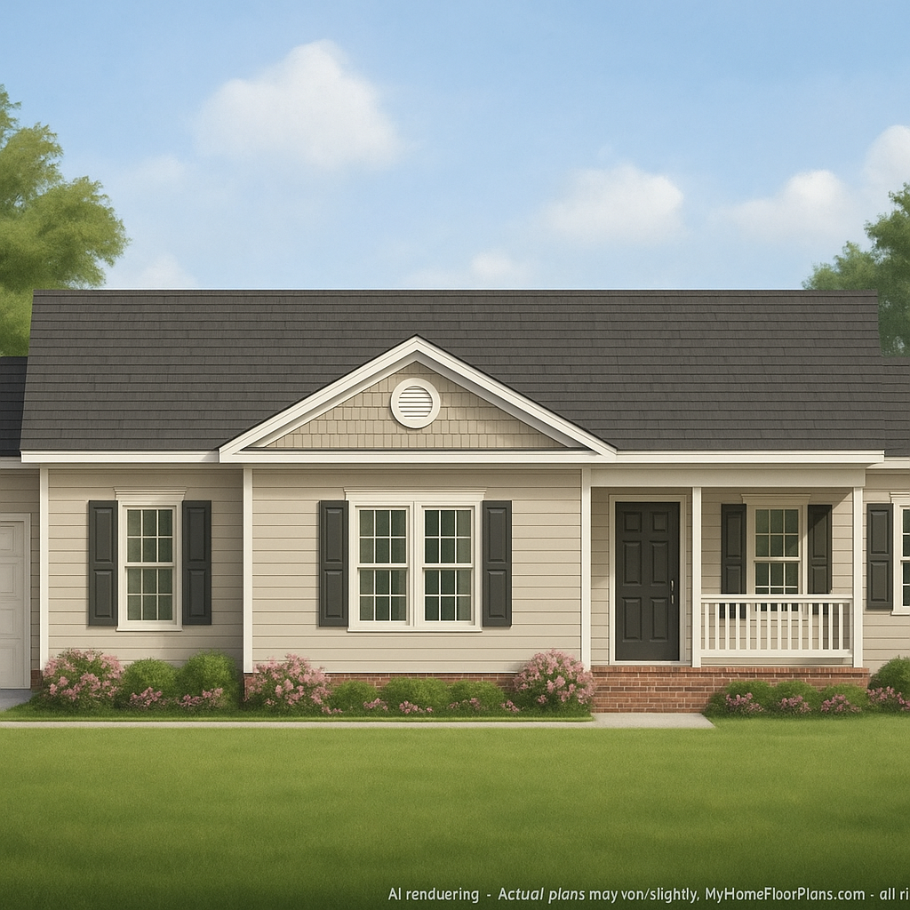 Modern Ranch House Plan with 3 Bedrooms, CAD Designs & Covered Porches