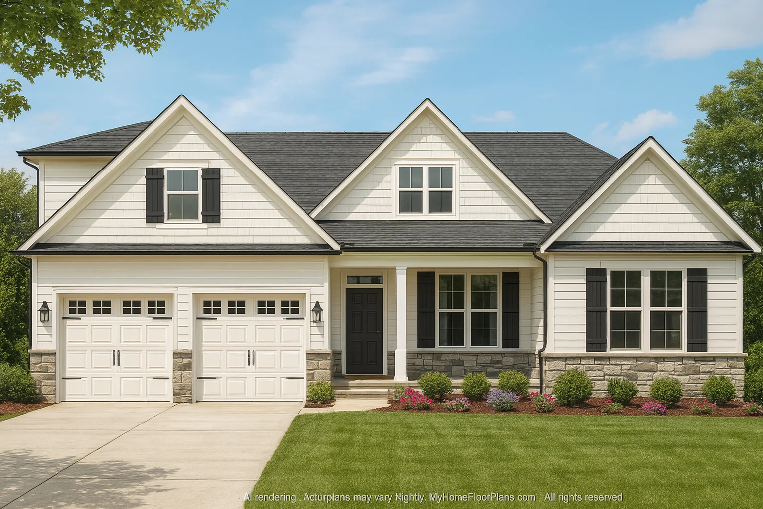 Modern Suburban Home Plan with 2 Floors, 4 Bedrooms, and CAD Designs