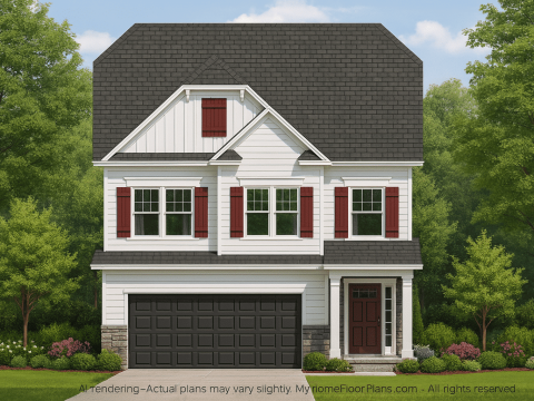 Modern Suburban Home Plan with 2 Floors and Open Layout
