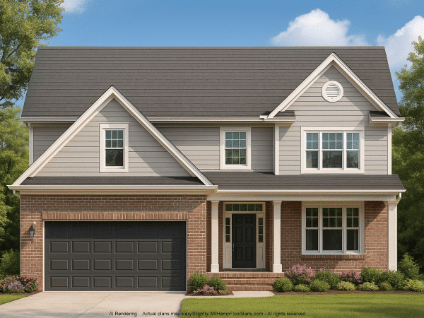 Modern Suburban Home Plan with 4 Bedrooms and Spacious Layout